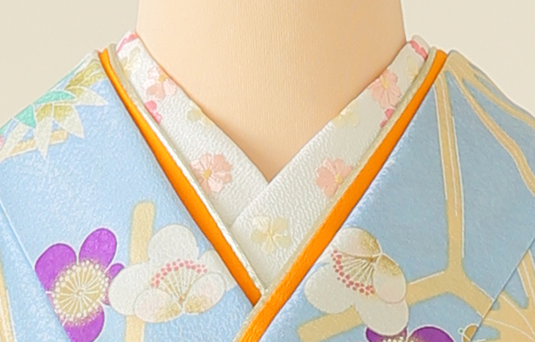 卒業袴han04ピンク刺繍（宅配レンタル）半衿　オプション　ピンク刺繍