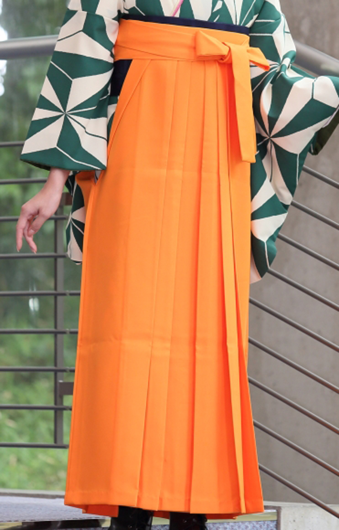 卒業袴HC-029（宅配レンタル）オレンジ色無地袴