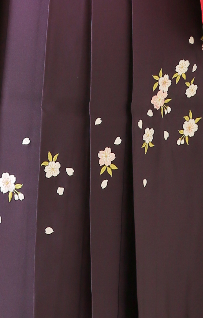 卒業袴HC-019（宅配レンタル）紫色刺繍ぼかし袴