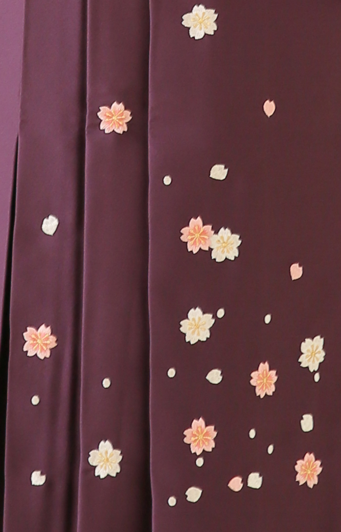 卒業袴HD-002（宅配レンタル）紫色刺繍