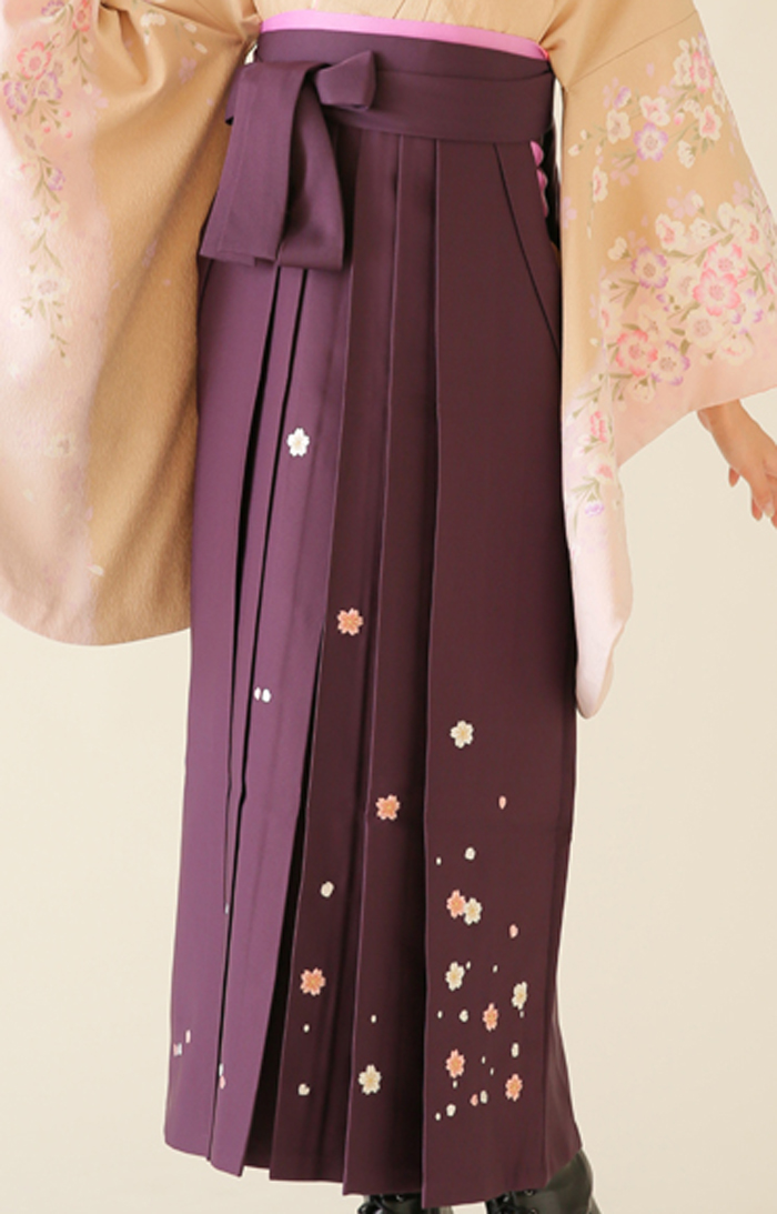 卒業袴HD-002（宅配レンタル）紫色刺繍