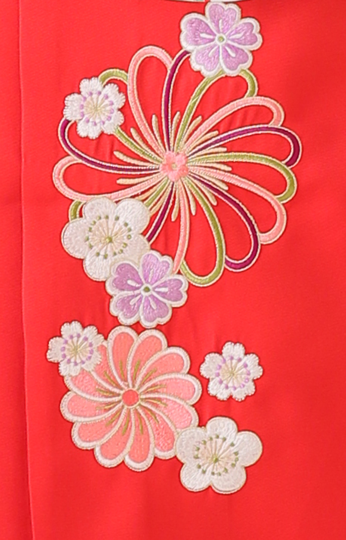 卒業袴HT-002（宅配レンタル）赤色刺繍袴
