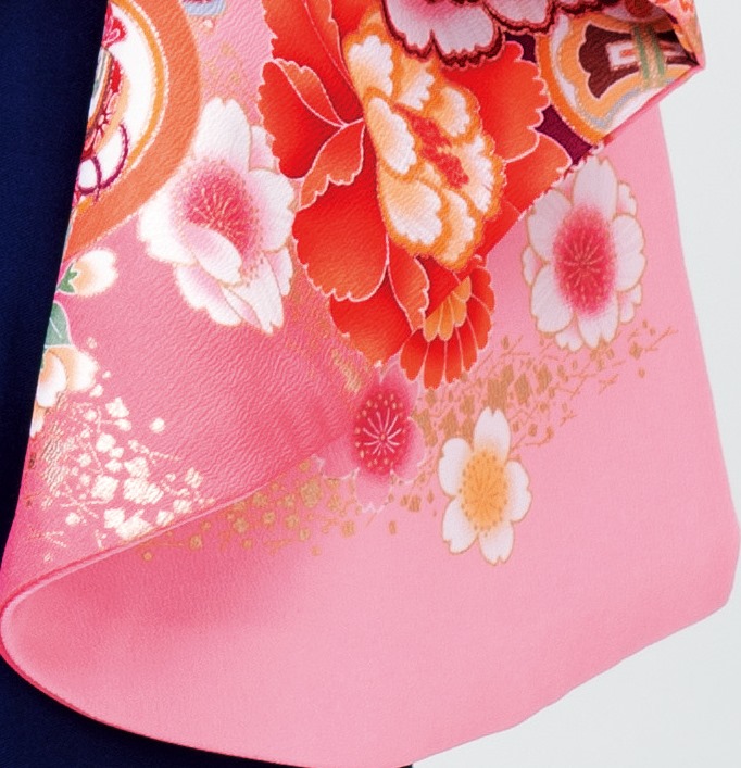 卒業袴KC-040（宅配レンタル）ピンク色古典柄着物