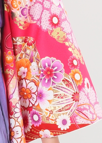 卒業袴KC-059（宅配レンタル）ピンク色古典柄着物
